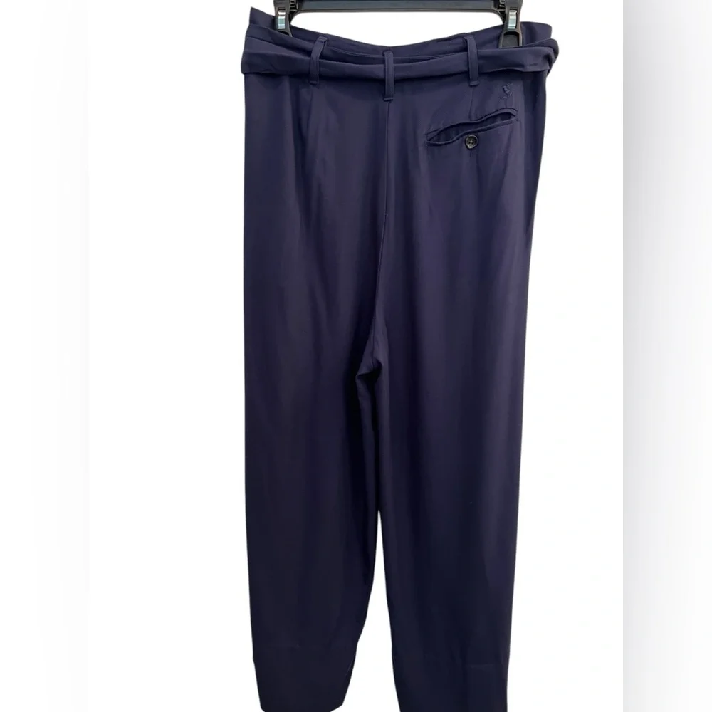 Joules Wide Leg Cropped Tie Belt Pants Navy Blue Size 8 Corpcore, Academia - Picture 2 of 10